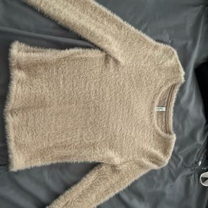 Fuzzy cream sweater